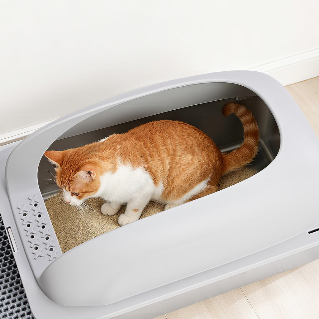 Stainless Steel Cat Litter Box with Lid Large Cat Litter Box for Big