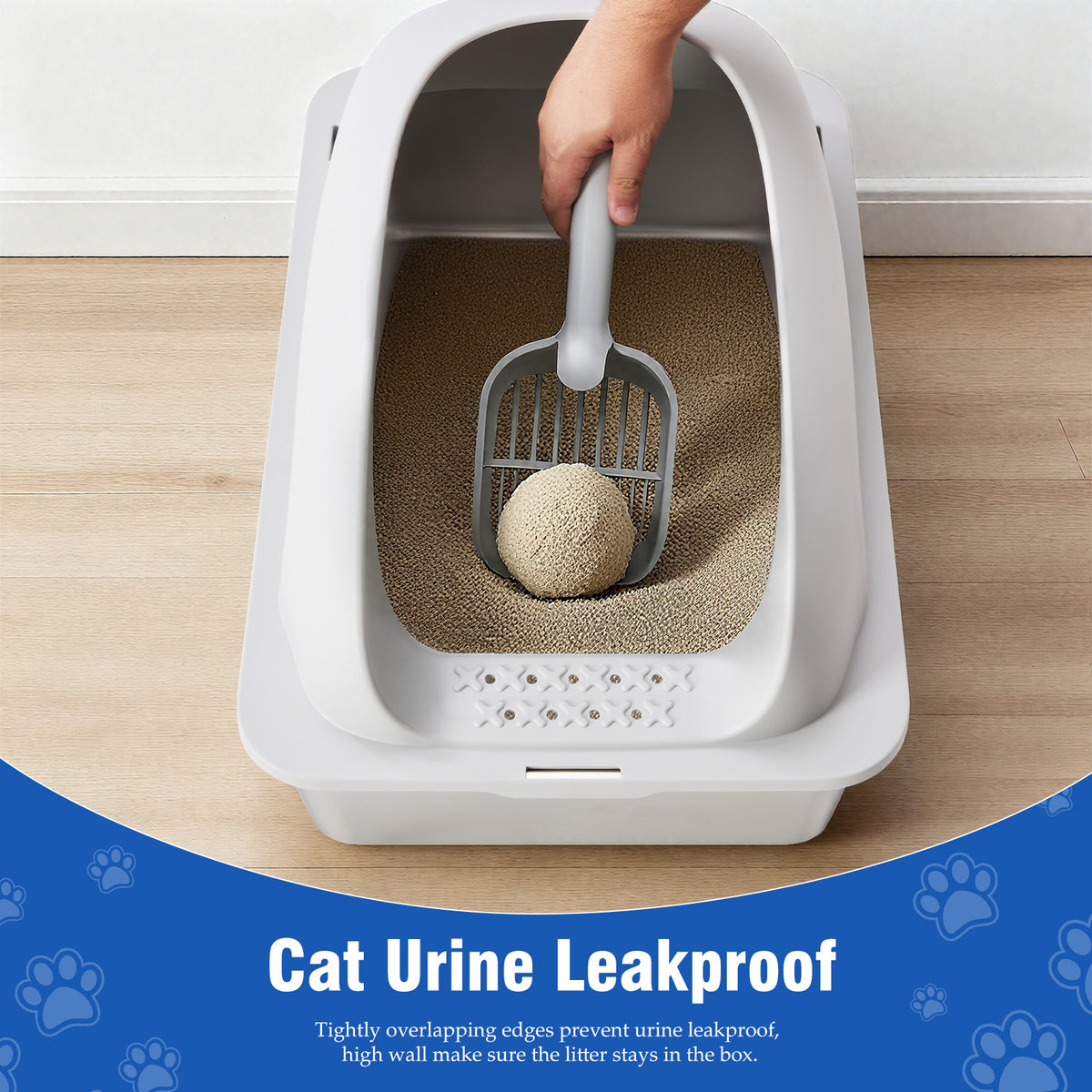 Stainless Steel Cat Litter Box with Lid Large Cat Litter Box for Big