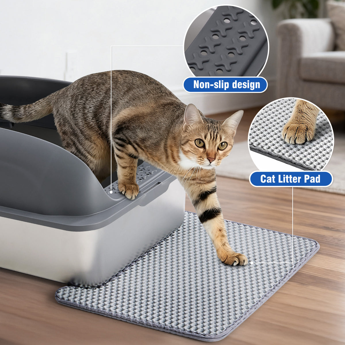 Stainless Steel Cat Litter Box with Lid Large Cat Litter Box for Big