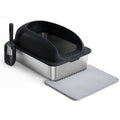 Covered Stainless Steel Cat Litter Box, XL, with Scoop