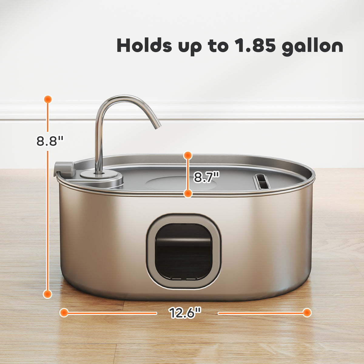246 Oz. 7L Stainless Steel Cat Water Fountain with Filters Ultra -